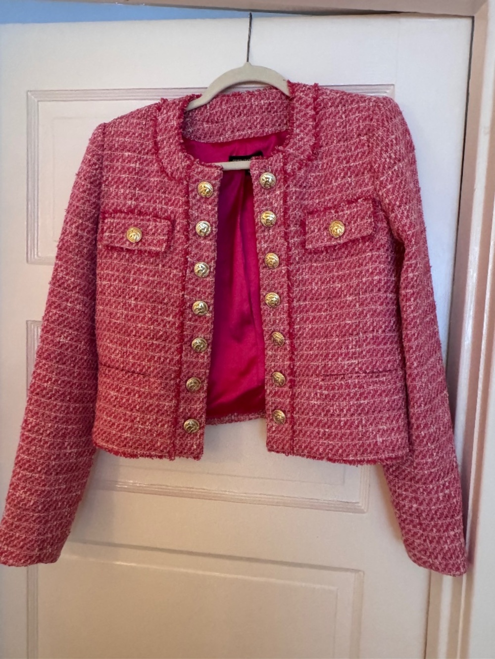 Generation Love Pink Tweed Blazer – Small – Gold Buttons